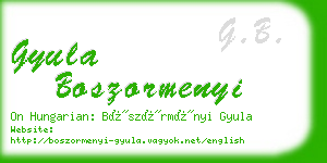 gyula boszormenyi business card